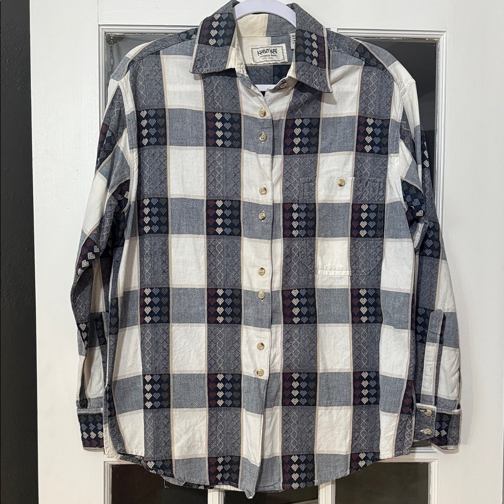 Krazy Kat Vintage Plaid Button-Up Shirt